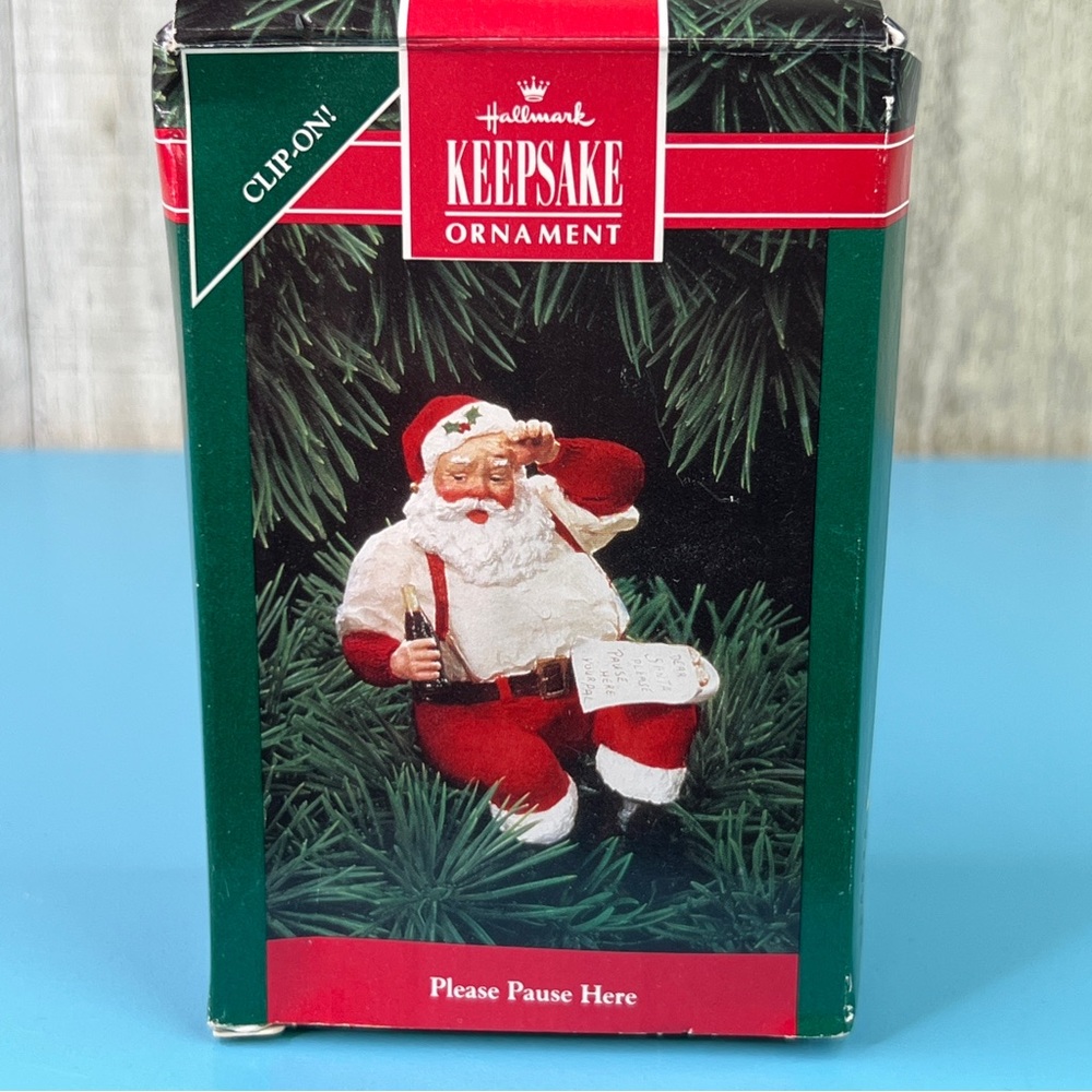 Hallmark Keepsake Ornament Clip-On Please Pause Here Handcrafted & Dated 1992